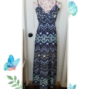 Geometric print maxi dress